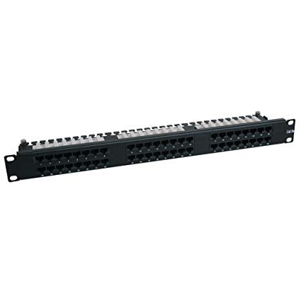 48-Port 1U Rack-Mount Cat6/Cat5 High Density 110 Patch Panel, 568B, RJ45 Etherne