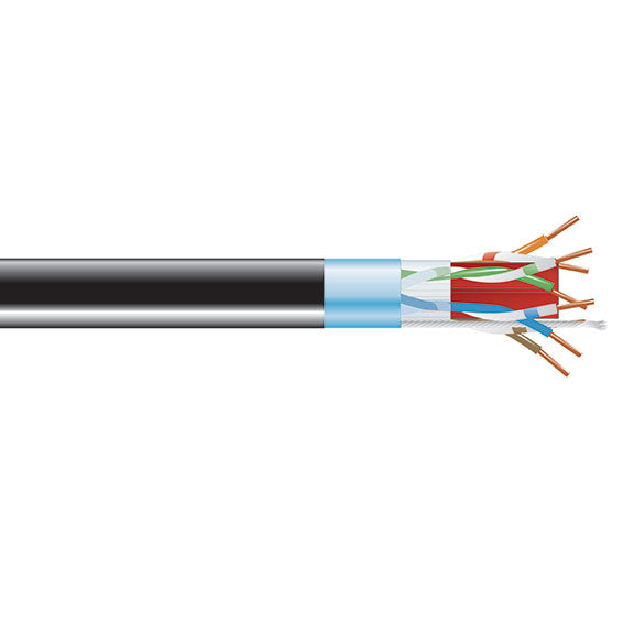 CAT6A SHLD BULK CABLE F/UTP 1000FT PLENUM BLACK