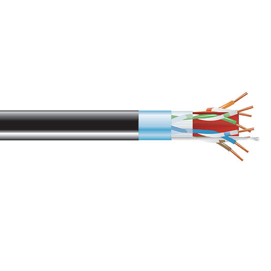 CAT6A SHLD BULK CABLE F/UTP 1000FT PLENUM BLACK