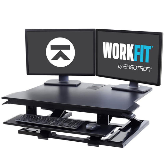 ERGOTRON WORKFIT-TX STANDING DESK CONVERTER, BLACK.