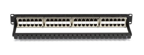 SpaceGAIN CAT5e High-Density Feed-Through Patch Panel, Shielded, 48-Port, 1U