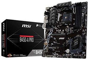 MSI Motherboard B450APRO B450-A PRO AMD RYZEN AM4 B450 64G DDR4 D-SUB/DVI/HDMI ATX Retail