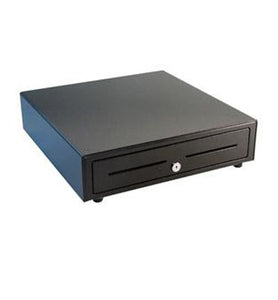 APG, VASARIO SERIES, STANDARD-DUTY CASH DRAWER, MULTIPRO 12V, BLACK, PAINTED FRONT, 16X16, DUAL MEDIA SLOTS, FIXED 5X5 TILL, REQUIRES CABLE