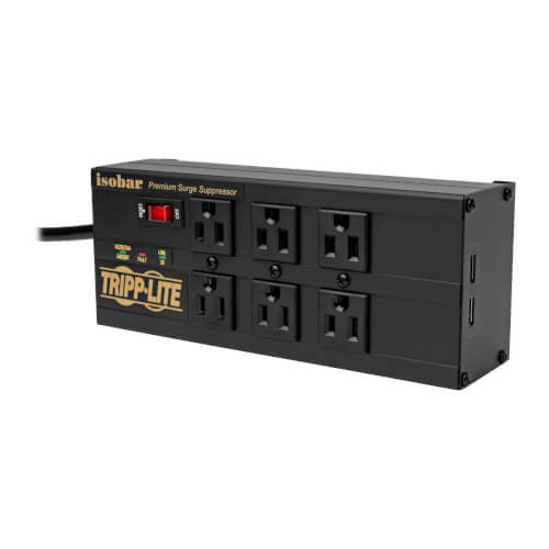 IBAR6ULTRAUSBB - Isobar 6-Outlet Surge Protector, 10 ft. (3.05 m) Cord, Right-An