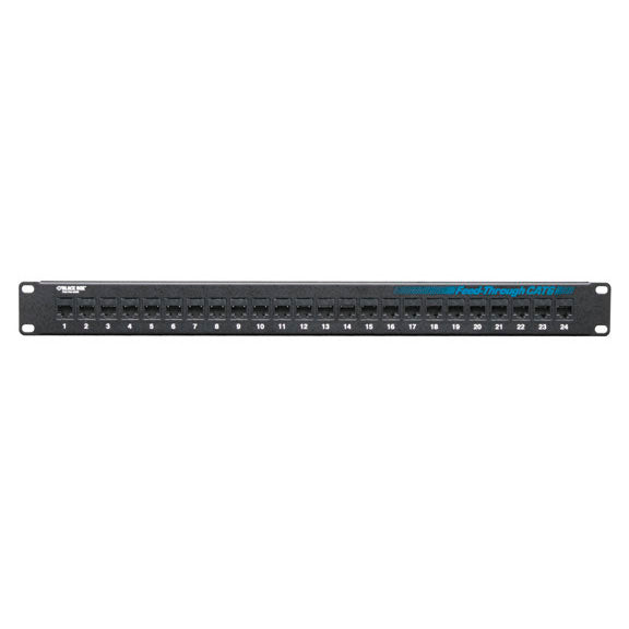 CAT6 Feed-Through Patch Panel, Unshielded, 24-Port