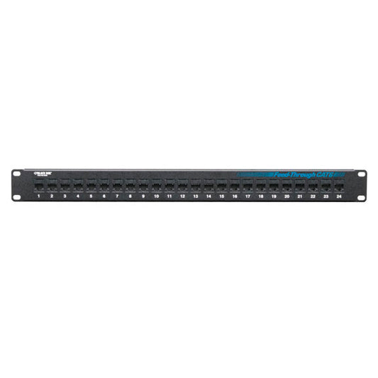 CAT6 Feed-Through Patch Panel, Unshielded, 24-Port