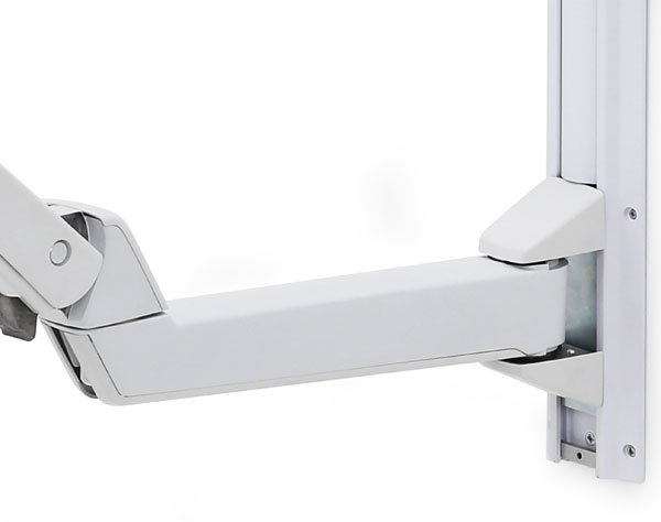 ERGOTRON SV SIT STAND COMBO ARM EXTENDER, NO WORKSURFACE, POLISHED, BRIGHT WHITE