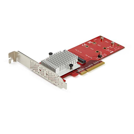 Dual M.2 PCIe SSD adapter to install 2 PCI Express M-Key SSD (NVMe/AHCI) in comp