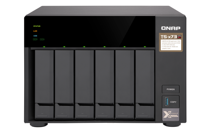 QNAP Network Attached Storage TS-673-8G-US 6Bay AMD RX-421ND 8GB DDR4 6x 2.5/3.5 inch 4x GbE LAN Retail