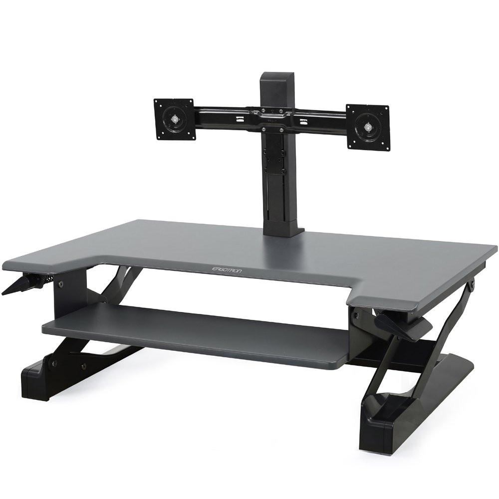 Standing Desk - Solid metal design - Black - Economical design: Offers medium-si