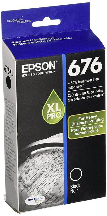 Epson 676XL, Black Ink Cartridge, High Capacity (T676XL120)