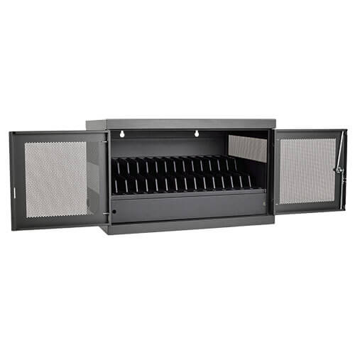 16-Device USB Charging Station Cabinet with Sync for iPad and Android Tablets, W