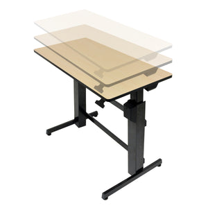 WorkFit-D, Sit-Stand Desk (walnut surface)
