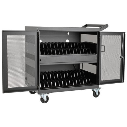 32-Device USB Charging Station Cart with Sync for iPad and Android Tablets, Wall