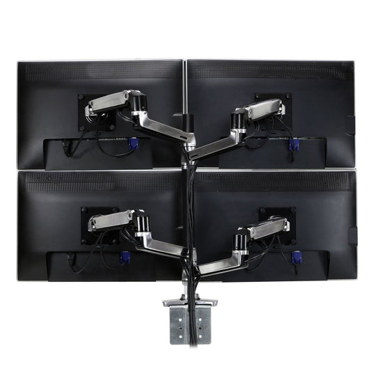 ERGOTRON LX DUAL STACKING ARM, TALL POLE, BLACK ACCENTS, POLISHED