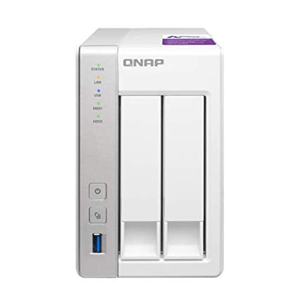 QNAP Network Attached Storage TS-231P-US 2 Bay ARM Cortex A15 Dual Core 1GB SATA 6Gb/s USB3.0 HDD Hot-Swappable