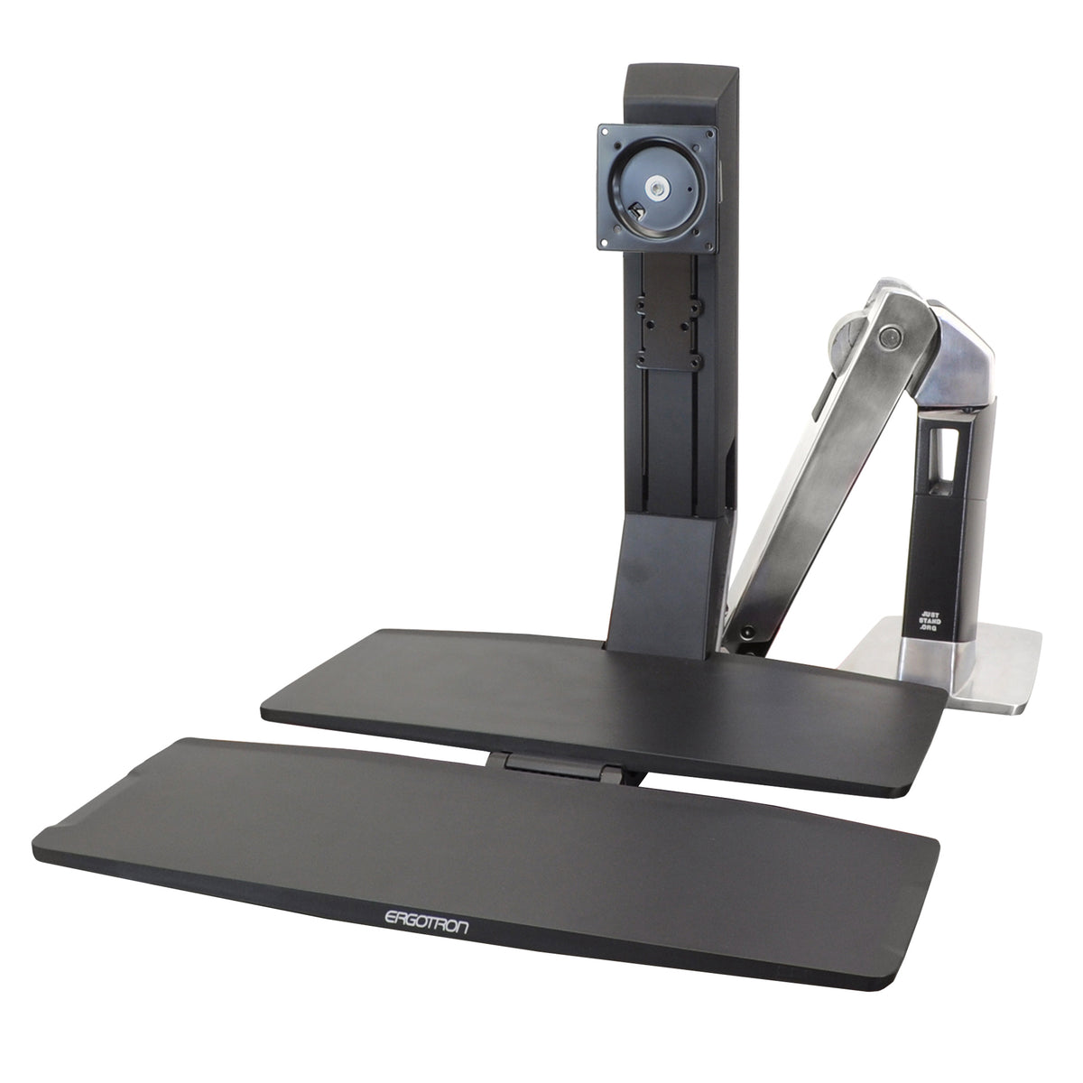 Single LD LCD Monitor Sit-Stand Workstation - Polished aluminum - Black - Versat