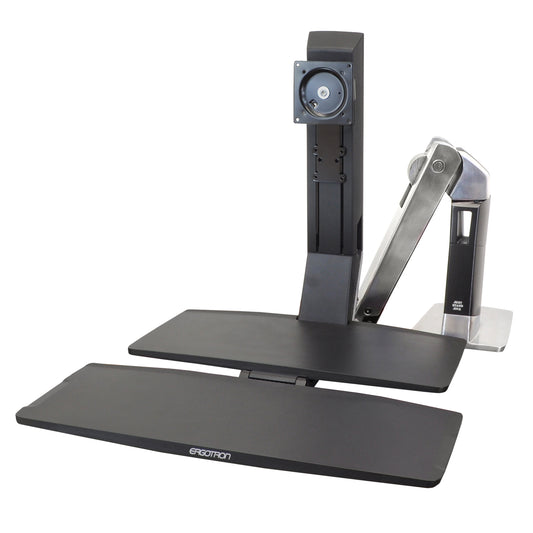 Single LD LCD Monitor Sit-Stand Workstation - Polished aluminum - Black - Versat