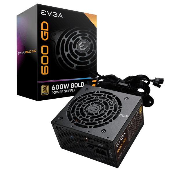 EVGA PS 100-GD-0600-V1 600 GD 600W 80+GOLD 120mm Sleeve Bearing Retail