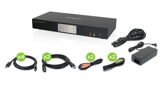 2Port 4K Dual DisplayPort KVM