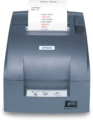 EPSON, TM-U220PD, DOT MATRIX RECEIPT PRINTER, PARALLEL, EPSON DARK GRAY, NO AUTOCUTTER, POWER SUPPLY INCLUDED