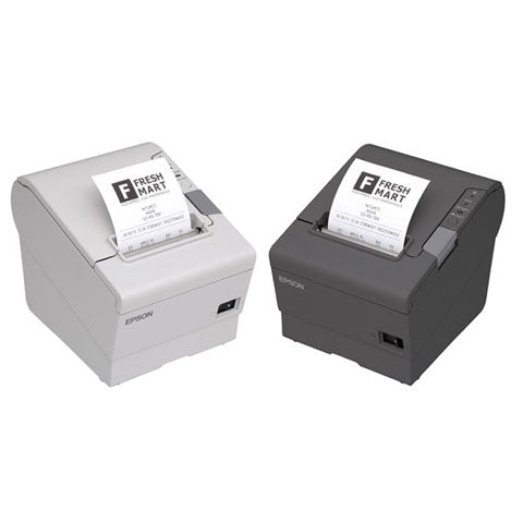 EPSON, TM-T88VI, THERMAL RECEIPT PRINTER, EPSON WHITE, S01, ETHERNET, USB & SERIAL INTERFACES, PS-180 POWER SUPPLY AND AC CABLE