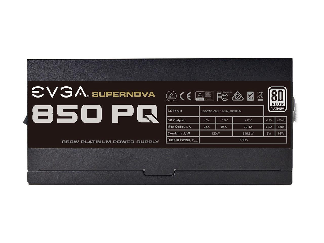 EVGA Power Supply 210-PQ-0850-X1 850 PQ 850W 80+PLATINUM ECO Mode PCI Express Retail
