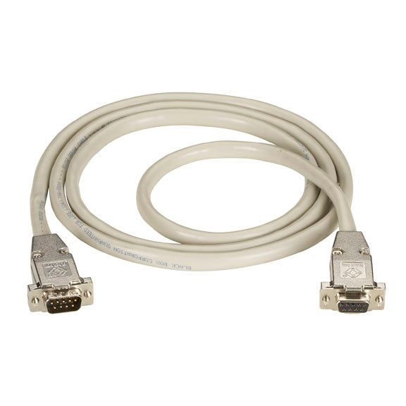 DB9 Extension Cable with EMI/RFI Hoods Beige Male/Female 100-ft. 30.4-m