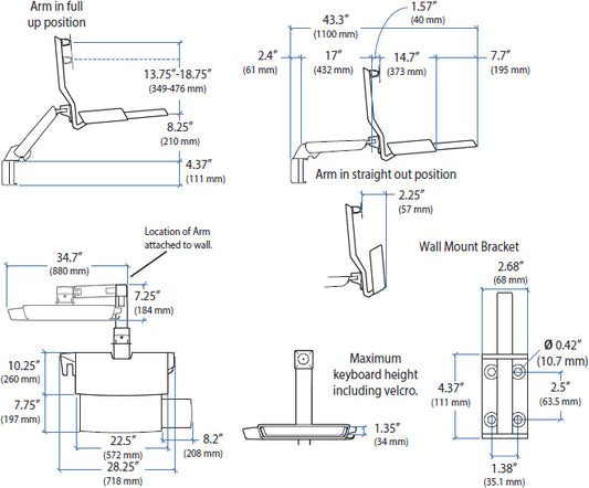 ERGOTRON SV COMBO ARM, WORKSURFACE, PRE-CONFIGURATION, SMALL CPU HOLDER