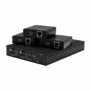 Distribute your HDMI source to three remote displays over standard CAT5 CAT6 or