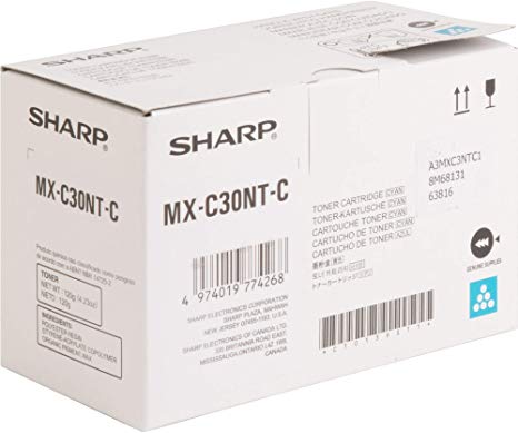 SHARP MX-C30NTC CYAN TONER CARTRIDGE FOR USE IN MXC250 MXC300P MXC300W MXC301W M