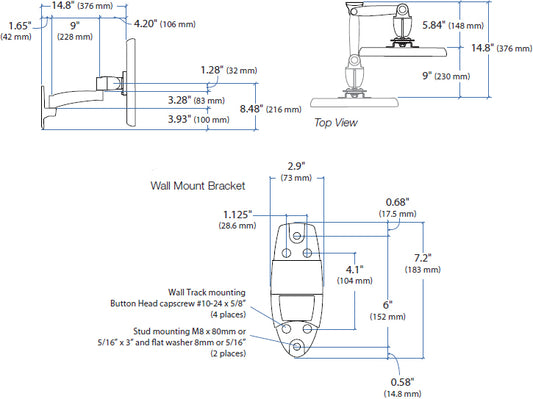 ERGOTRON 200 SERIES WALL MOUNT ARM, 1 EXTENSION