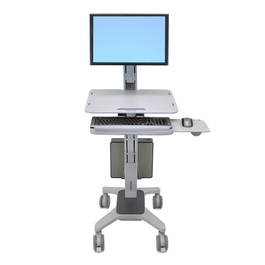 WorkFit-C Sit-Stand Workstation for Single LCD Monitor, LD, with Mobile Cart Bas