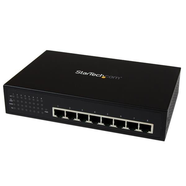 Connect power and Gigabit Ethernet data to 8 PoE-enabled devices, with 30W per-p
