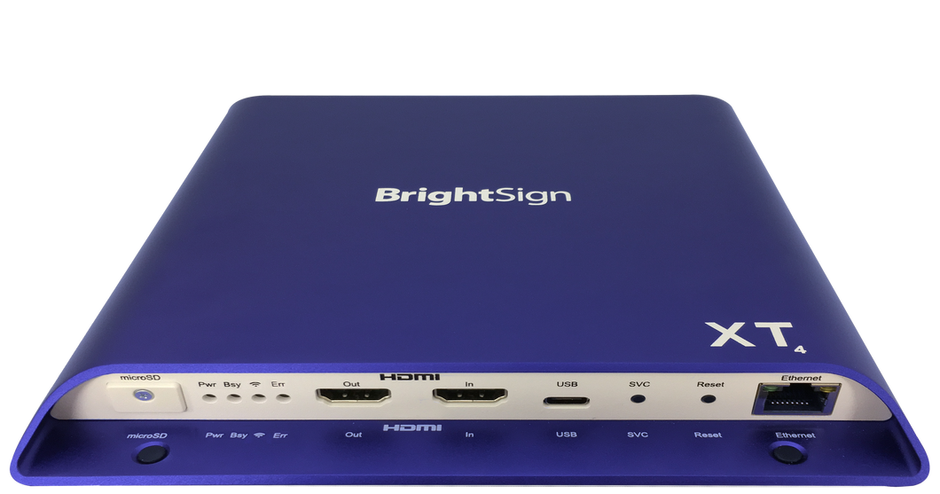 BRIGHTSIGN, TRUE 4K, DUAL VIDEO DECODE, ENTERPRISE HTML5 PLAYER WITH EXPANDED I/O PACKAGE, POE+ AND LIVE TV