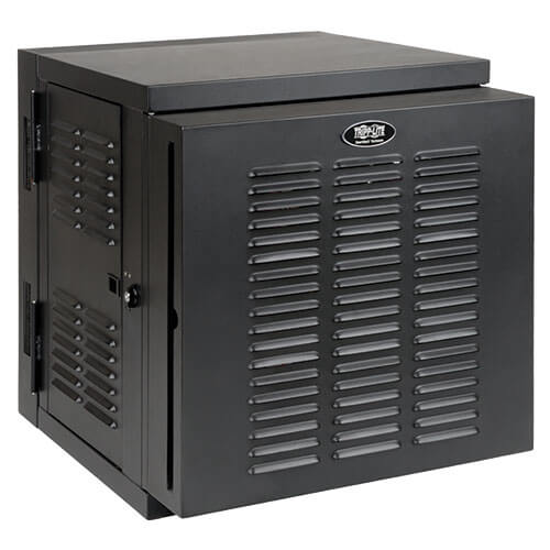Rack Enclosure - Steel - Black - Hinged Cabinet for Convenient Access;Keeps Impo