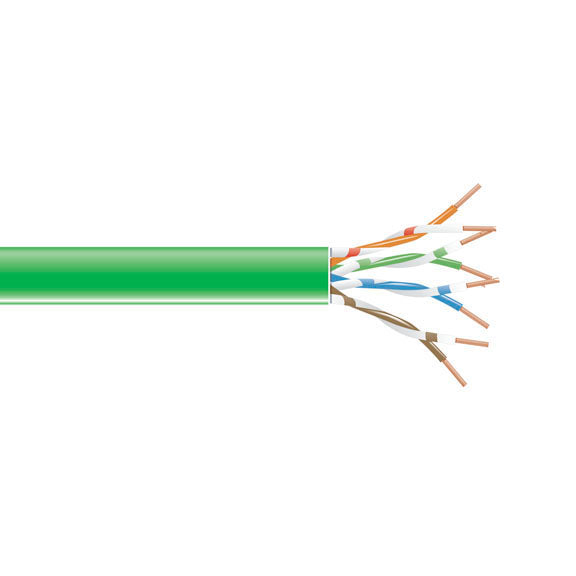 GigaTrue 550 CAT6 550-MHz Stranded Bulk Cable 4-Pair PVC 24 AWG Green 1000-ft. 3
