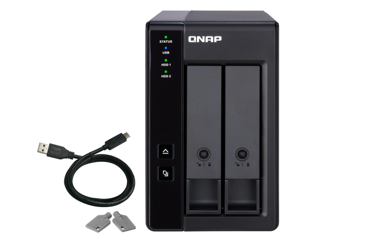 QNAP 2-BAY 3.5IN SATA HDD USB 3.1 GEN2 10GBPS TYPE-C HARDWARE RAID EXTERNAL ENCL