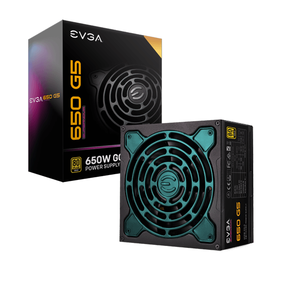 EVGA PS 220-G5-0650-X1 650 G5 650W 80+GOLD Fully Modular FDB Fan Retail