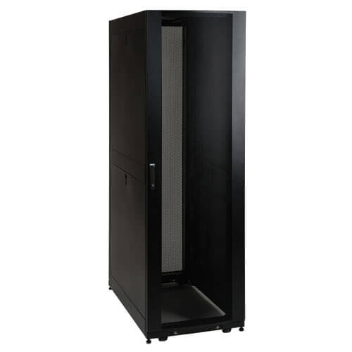 Tripp Lite series 42U SmartRack Shallow-Depth Rack Enclosure Cabinet with doors