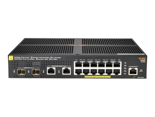 Switch - Aruba 2930F Switch Series - 1U - 12 RJ-45 autosensing 10/100/1000 PoE+