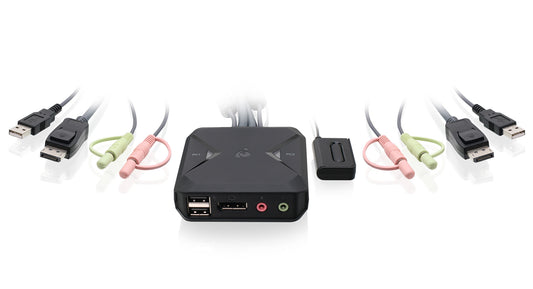 IOGEAR 2-PORT USB DISPLAYPORT CABLE KVM SWITCH