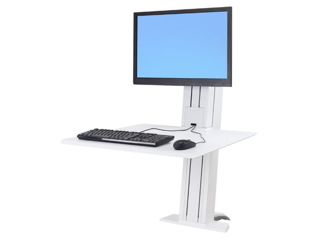 WorkFit-SR, 1 Monitor, Sit-Stand Desktop Workstation (white)