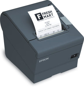 EPSON, TM-T88V, THERMAL RECEIPT PRINTER, EPSON DARK GRAY, USB & POWERED USB INTERFACES, NO POWER SUPPLY, REQUIRES A CABLE