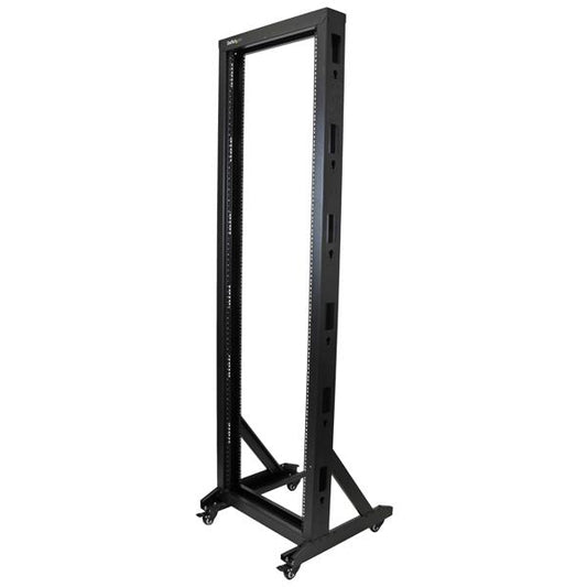 Store your equipment in this sturdy steel rack with casters for mobility - Compa