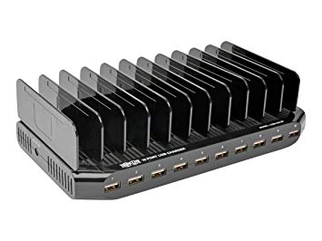 10-Port USB Charging Station with Adjustable Storage - 12V 8A / 96W USB Charger