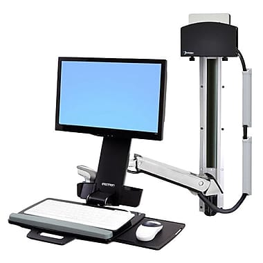 Ergotron 45-273-026 StyleView Sit-Stand Combo System with Small CPU Holder (poli