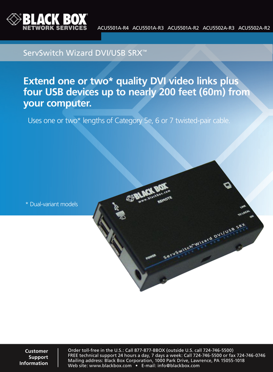 DVI-D, USB KVM EXTENDER W/AUDIO, CATX, 50M