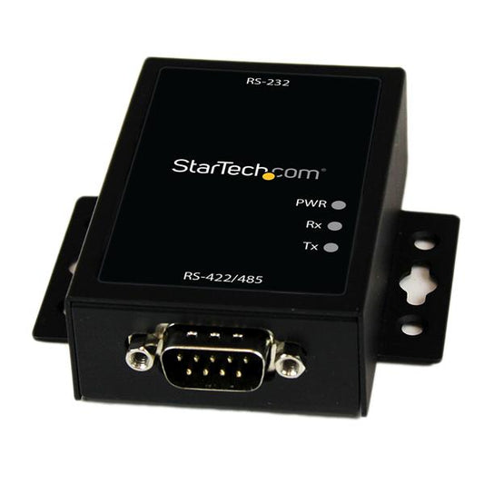 Convert an RS232 data signal to either RS485 or RS422 with this wall-mountable,
