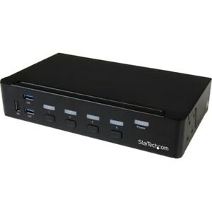 Control four DP computers using a single console with a built-in USB 3.0 hub for